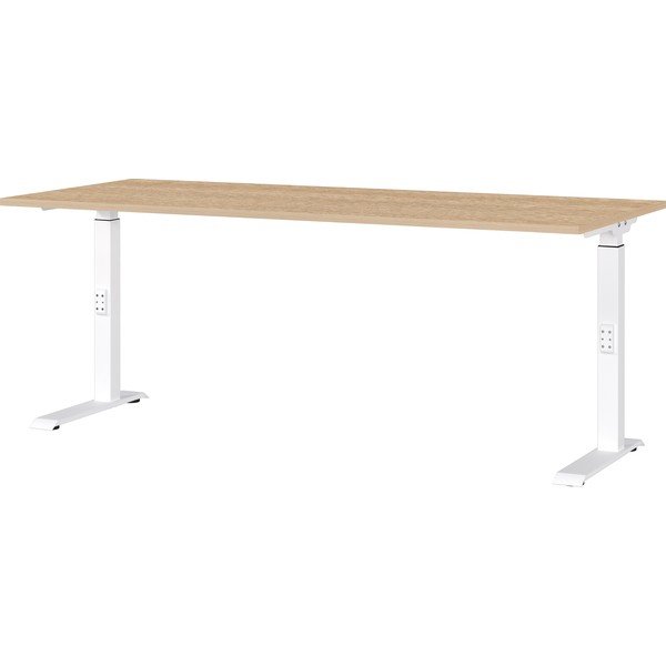 Pisalna miza z nastavljivo višino z mizno ploščo v hrastovem dekorju 80x180 cm Downey – Germania