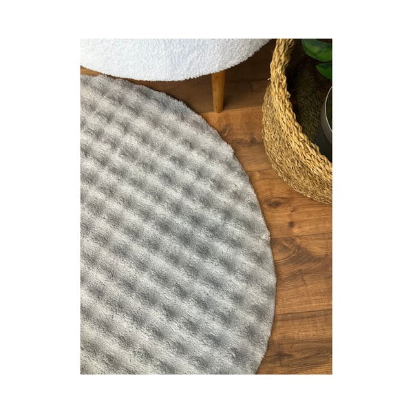 Siva pralna okrogla preproga ø 120 cm Bubbly – Oyo Concept-image-4