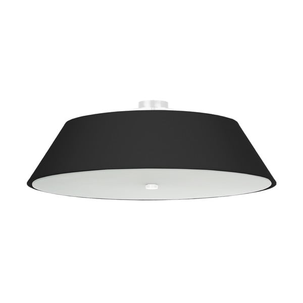 Črna stropna svetilka s tekstilnim senčnikom ø 70 cm Hektor – Nice Lamps