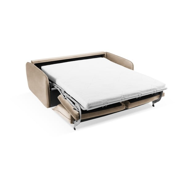 Bež žametna raztegljiva sedežna garnitura 194 cm Vienna – Cosmopolitan Design-image-4