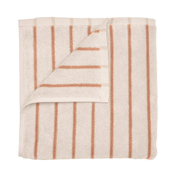 Oranžna/bež frotirna brisača iz organskega bombaža 50x100 cm Arto – Blomus