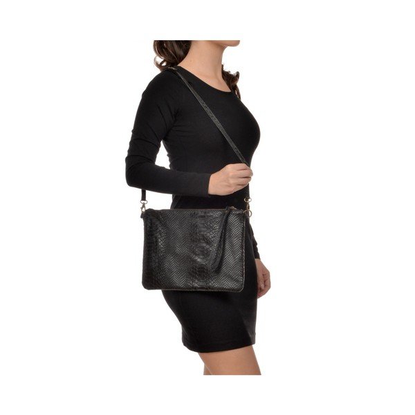 Črna usnjena torbica Luisa Vannini Dahlia Black-image-4