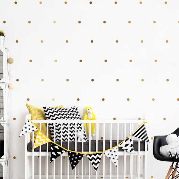 Stenske otroške nalepke v kompletu 100 ks 2x2 cm Golden Points – Ambiance-image-1