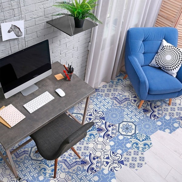 Komplet 10 vodoodpornih talnih nalepk Ambiance Ursulina, 20 x 18 cm-image-1