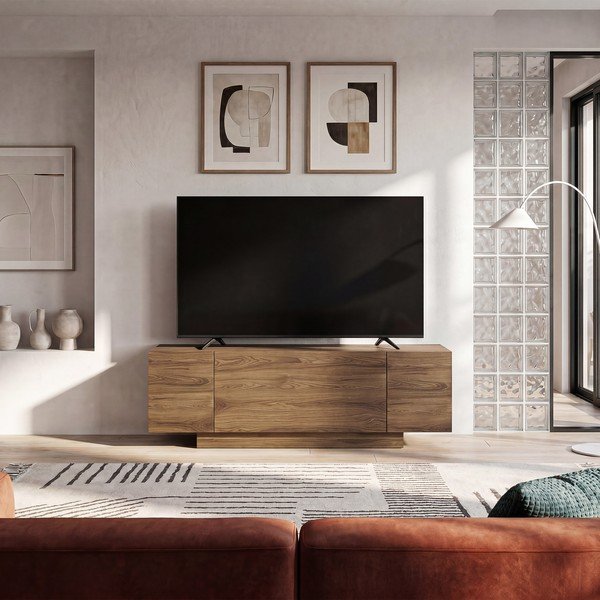 TV omarica v hrastovem dekorju v naravni barvi 140x45x40 cm Victor – Marckeric-image-1