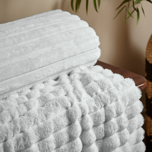 Bela odeja iz mikropliša 130x170 cm Cosy Ribbed – Catherine Lansfield-image-2