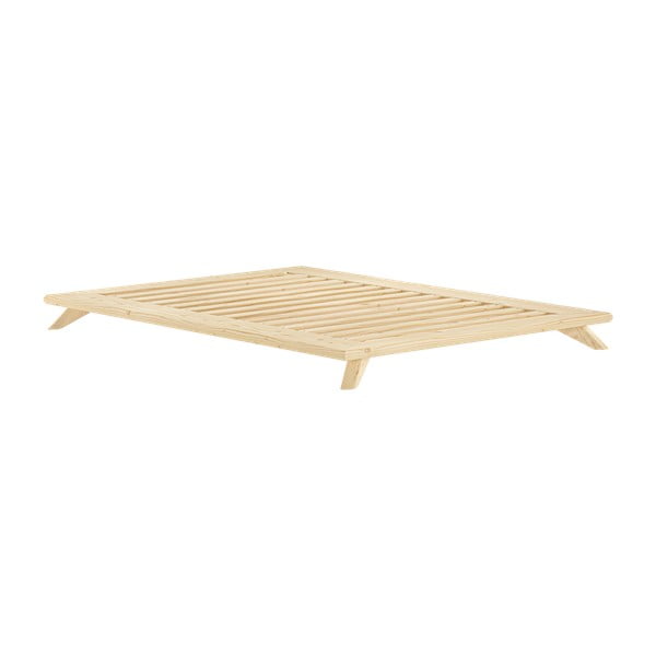 Zakonska postelja iz borovega lesa z letvenim dnom Karup Design Senza Bed Natural, 180 x 200 cm