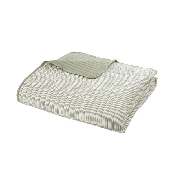Zeleno prešito pregrinjalo 220x230 cm Stripe – Catherine Lansfield