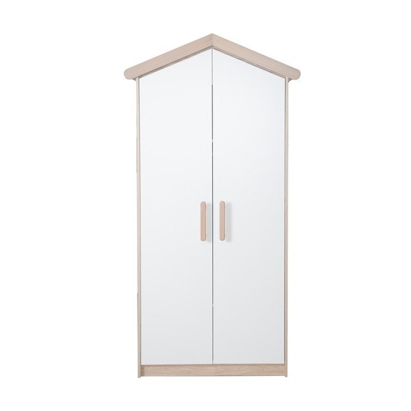 Bela/naravna otroška garderobna omara v hrastovem dekorju 96x190x50 cm Cabane – Roba