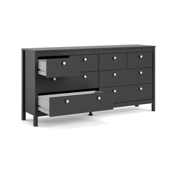 Črna nizka komoda 159x80 cm Madrid – Tvilum-image-3