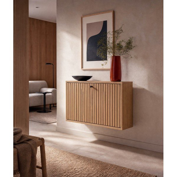 Preklopna omarica za čevlje v hrastovem dekorju v naravni barvi 72x43x17 cm Albany  – Actona-image-1