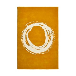 Gorčično rumena volnena preproga Think Rugs Elements Circle, 150 x 230 cm
