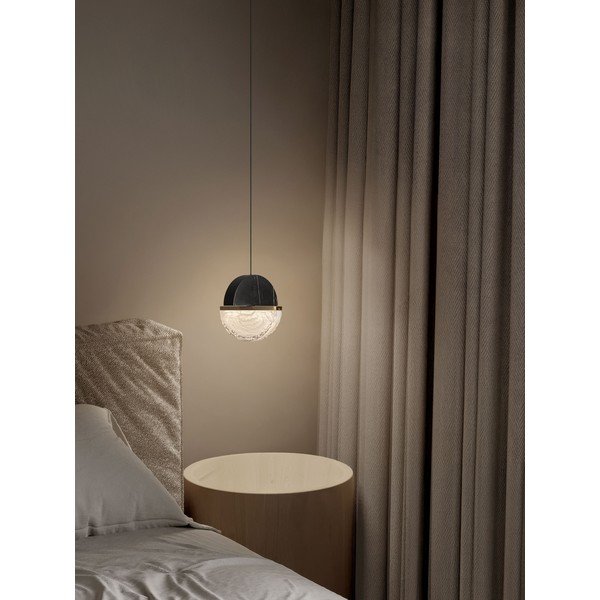 Črna kovinska LED zatemnitvena viseča svetilka ø 16 cm Dorin – Nova Luce-image-1