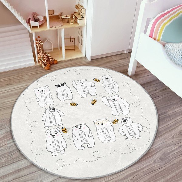 Kremno bela otroška preproga ø 80 cm Comfort – Mila Home-image-1