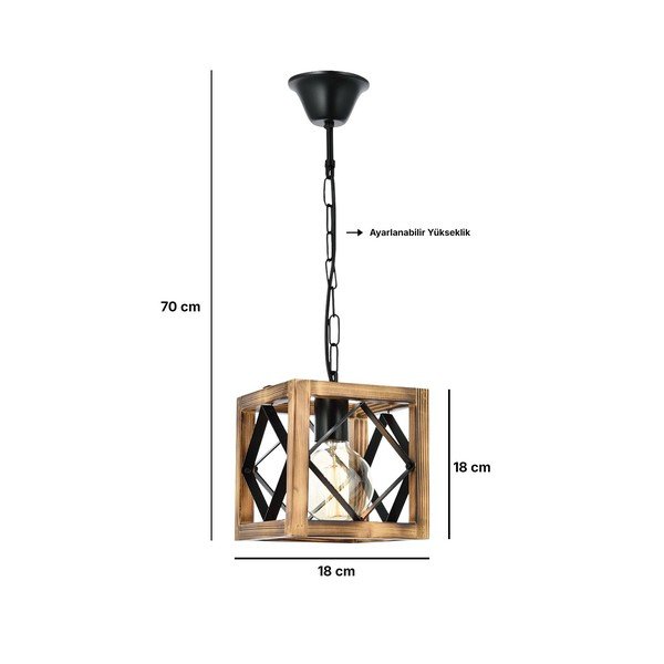 Viseča svetilka iz lesa jelke Zikzak Rustik-image-2