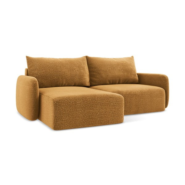 Oranžna raztegljiva/s prostorom za shranjevanje kotna sedežna garnitura (levi kot) Kalena – Makamii-image-2