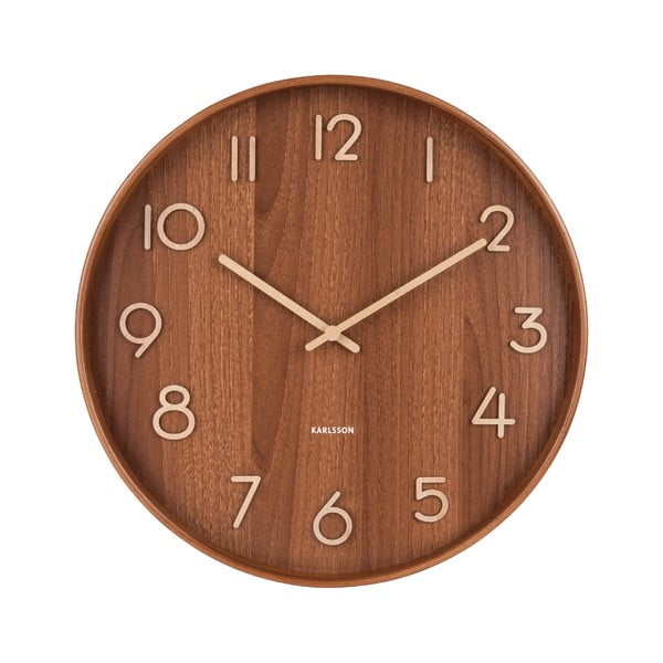 Brown Karlsson Pure Medium stenska ura iz lipovega lesa, ø 40 cm