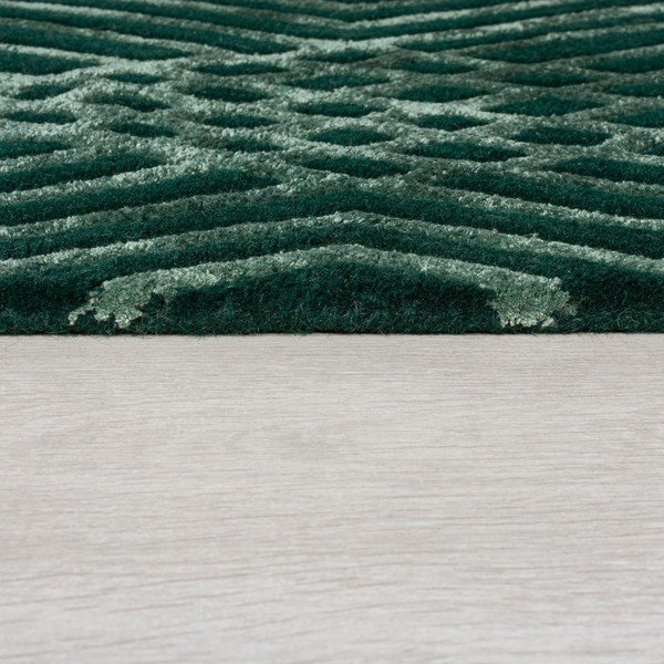Zelena volnena preproga Flair Rugs Diamonds, 160 x 230 cm-image-3