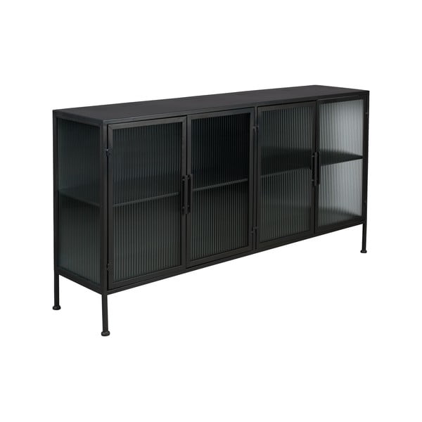 Črna kovinska vitrina 150x80 cm Boli – Dutchbone-image-2