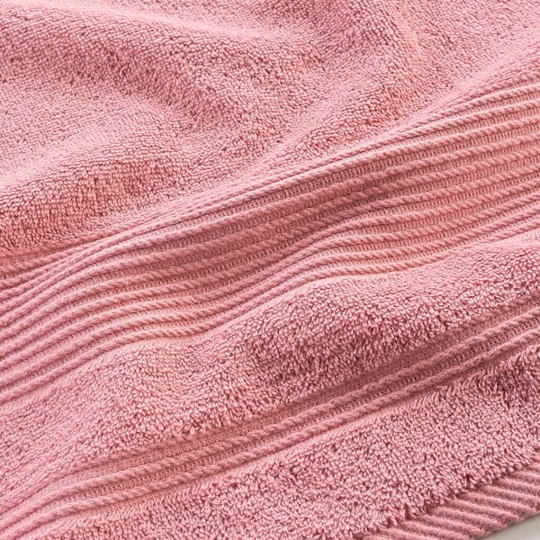Rožnata bombažna brisača iz frotirja 90x150 cm Tendresse – douceur d'intérieur-image-2