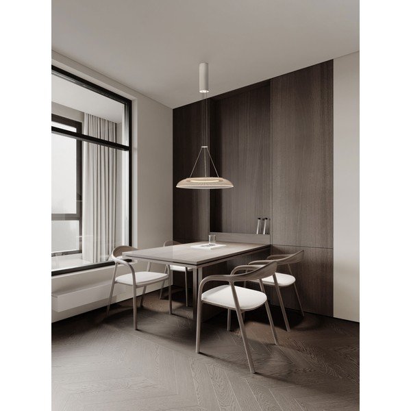 Mat bela aluminijasta LED viseča svetilka s senčilom iz akrilnega stekla ø 40 cm Mantle – Nova Luce-image-2