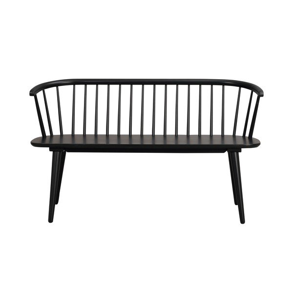 Črna lesena klop Rowico Carmen-image-2