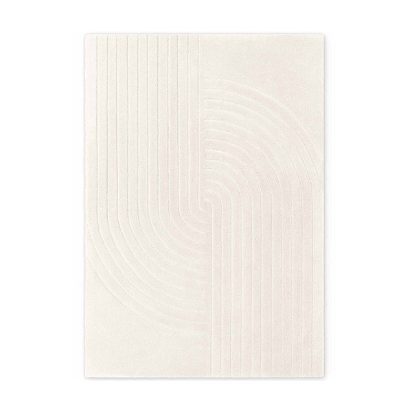Kremno bela ročno tkana volnena preproga 80x150 cm Arcura – Vikosa