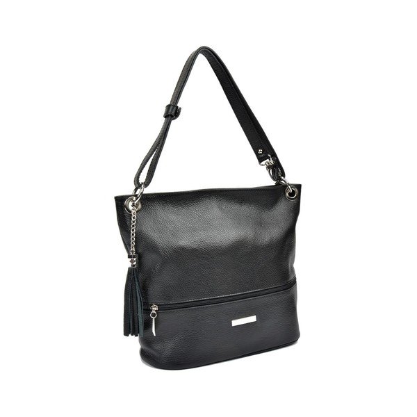 Črna usnjena torbica Anna Luchini Hunna-image-2