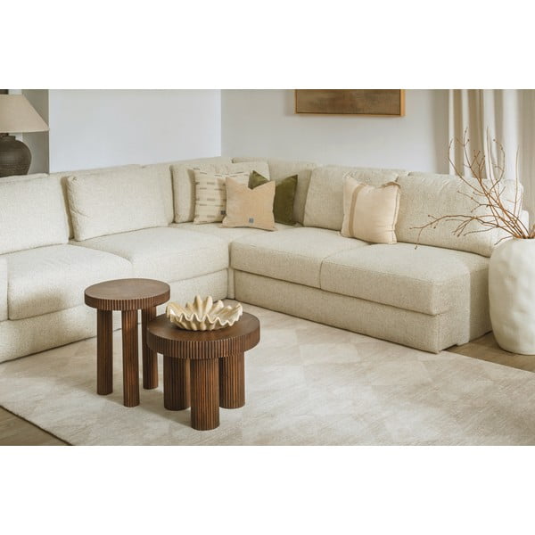 Bež volnena preproga 133x190 cm Agnus Checkered – Agnella-image-2