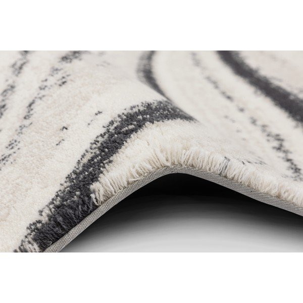Siva/kremno bela volnena preproga 133x180 cm Zebre – Agnella-image-2