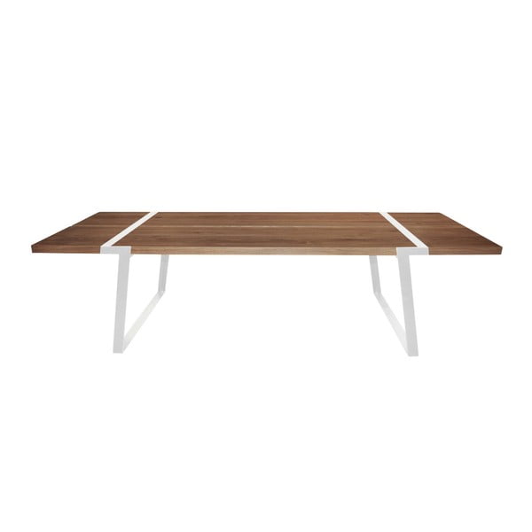 Jedilna miza iz temnega lesa z belim podstavkom Canett Gigant, 290 cm