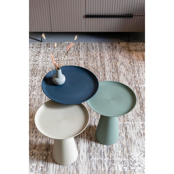 Bež aluminijasta kavna mizica White Label Ringar, ø 39,5 cm-image-1