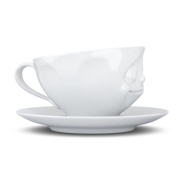 Bela porcelanasta skodelica za kavo z motivom nasmeška 58products, 200 ml-image-4
