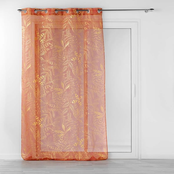 Oranžna prosojna zavesa iz tančice 140x280 cm Belflor – douceur d'intérieur