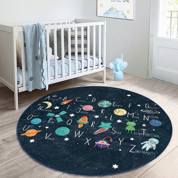 Temno modra otroška preproga ø 100 cm Comfort – Mila Home-image-1