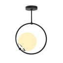 Črna viseča svetilka s steklenim senčilom Chandelier – Opviq lights