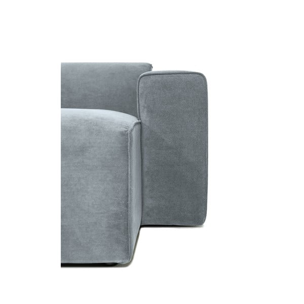 Siv modul za sedežno garnituro iz rebrastega žameta (desni kot) Sting – Scandic-image-3