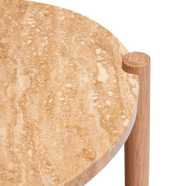 Okrogla stranska mizica s kamnito mizno ploščo ø 43 cm Trava – Hübsch-image-3