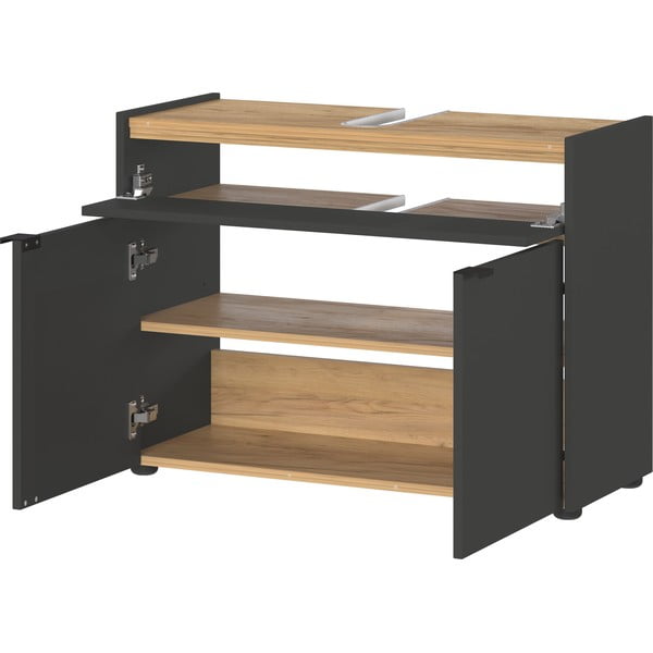 Antracitno siv komplet pohištva za kopalnico Forano – Germania-image-4