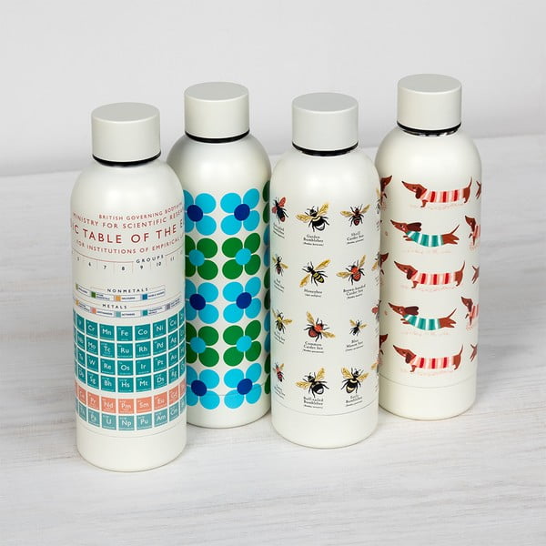 Kremno bela steklenica za vodo za na pot iz nerjavečega jekla 500 ml Periodic Table – Rex London-image-2