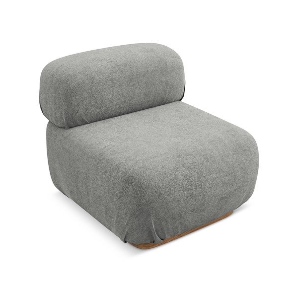 Siv modul za sedežno garnituro iz tkanine bouclé Ailani – Makamii-image-1