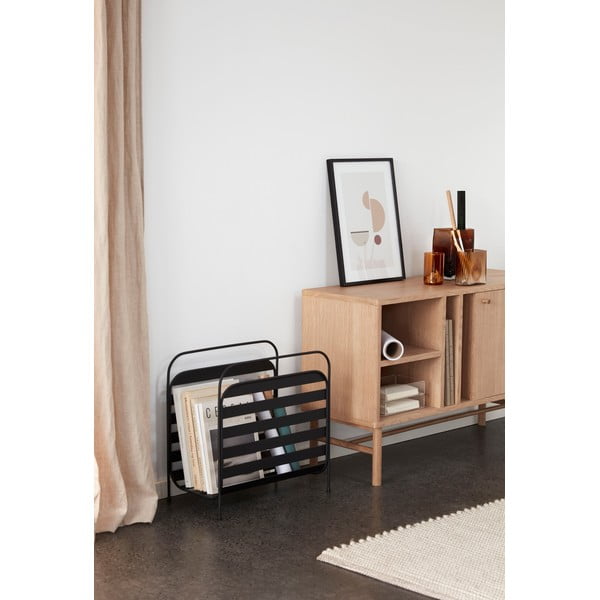 Črno kovinsko stojalo za revije Hübsch Carry-image-1