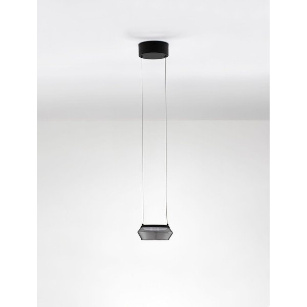 Mat črna steklena LED viseča svetilka ø 14 cm Jailyn – Nova Luce-image-3