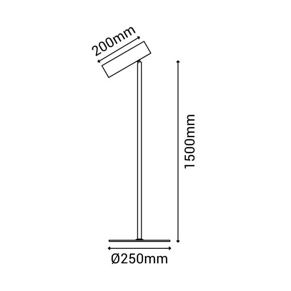 Črna talna svetilka SULION Milan, višina 150 cm-image-4