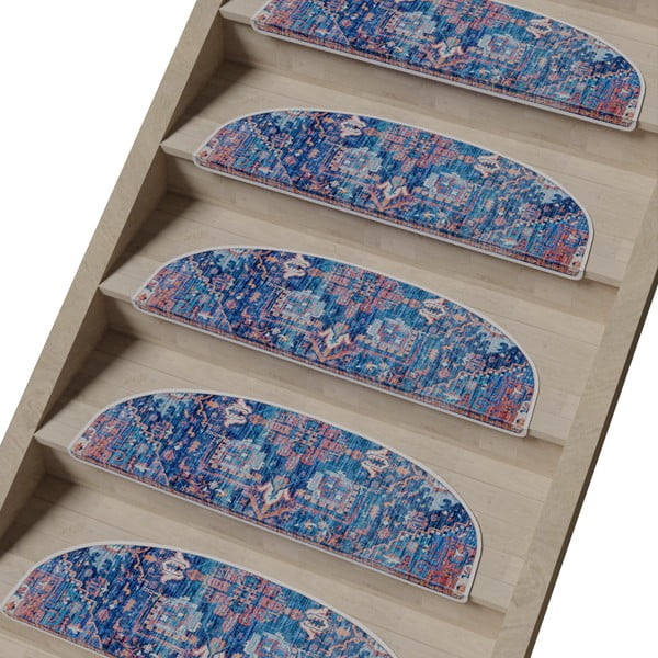 Modri komplet preprog za stopnice 16 ks 20x65 cm Yoruk – Vitaus-image-1
