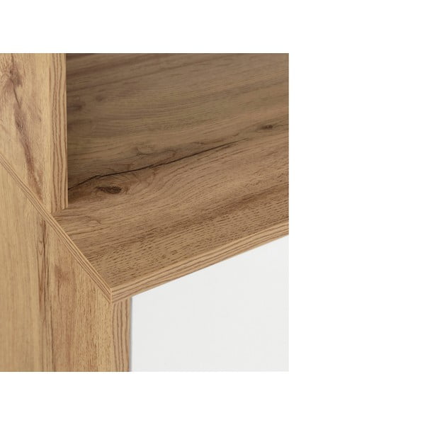 Bela/v naravni barvi vitrina v hrastovem dekorju 84x165 cm Skandi – Støraa-image-4