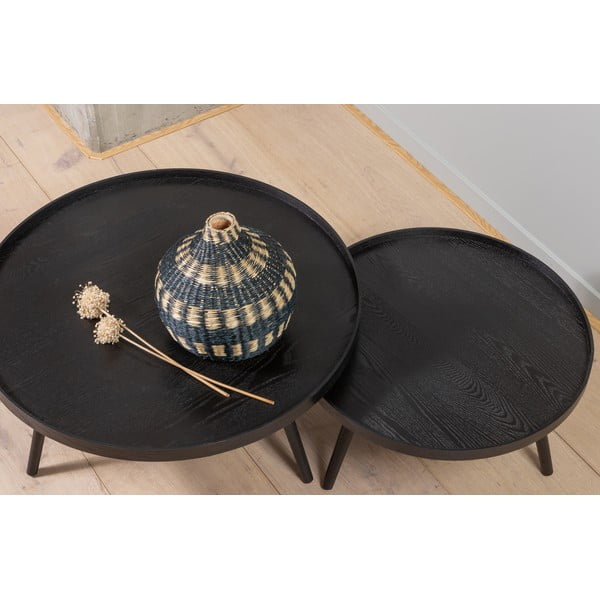 Črna klubska mizica WOOOD Mesa, Ø 60 cm-image-2