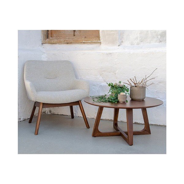 Fotelj iz peščeno rjavega orehovega lesa House Nordic London-image-1