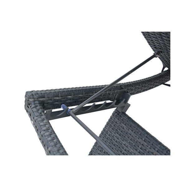 Temno siv vrtni ležalnik iz umetnega ratana Charlotte - Rojaplast-image-4