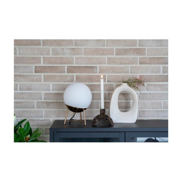 Bela LED zatemnitvena namizna svetilka s steklenim senčnikom (višina 32 cm) Chelsea – House Nordic-image-3